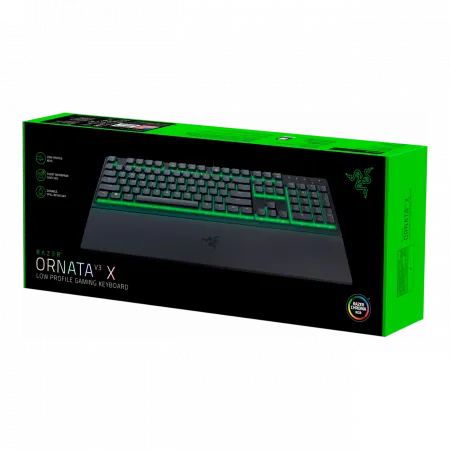 Клавіатура мембранна Razer Ornata V3 X 104key, USB-A, EN/UK, RGB, чорний