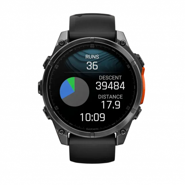Смарт-годинник Garmin Fenix 8 47мм, AMOLED Slate Gray з Black чорним силіконовим ремінцем