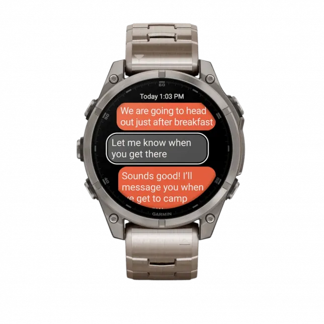 Смарт-годинник Garmin Fenix 8 47мм, AMOLED Sapphire, Titanium з титановим браслетом