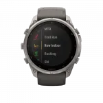 Смарт-годинник Garmin Fenix 9 Pro - inReach, Solar, 51мм Titanium з Pebble Grey темно-сірим силіконовим ремінцем