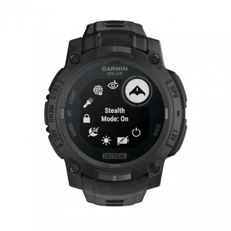 Смарт-годинник Garmin Instinct 3 45 мм, Solar, Tactical Edition Black чорний з чорним силіконовим ремінцем