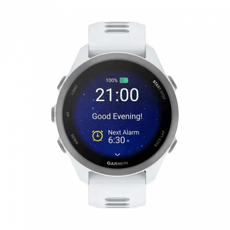 Смарт-годинник Garmin Forerunner 170 Music Whitestone білий з Whitestone/Cloud Blue білим/блакитним силіконовим ремінцем
