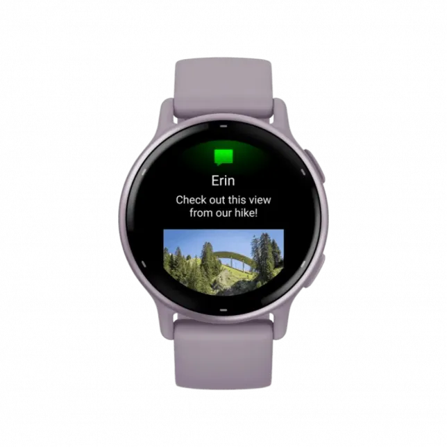 Смарт-годинник Garmin Vivoactive 5 Metallic Orchid Aluminum Bezel з бузковим корпусом Orchid та силіконовим ремінцем