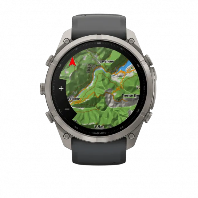 Смарт-годинник Garmin Fenix 9 Pro 51мм, Titanium з Graphite/Black темно-сірим/чорним силіконовим ремінцем