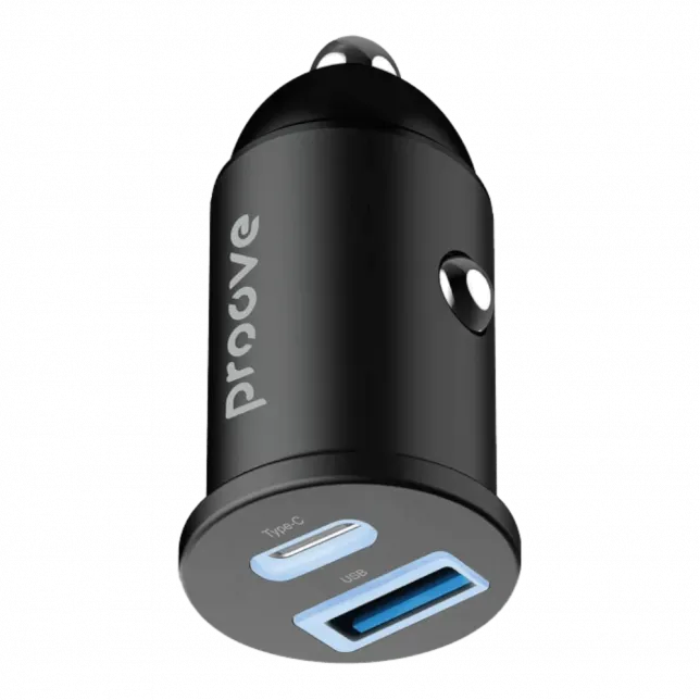 Автомобільний зарядний пристрій Proove Power 30W Type C + USB Black