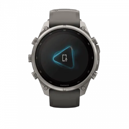 Смарт-годинник Garmin Fenix 9 Pro - inReach, Solar, 47мм Titanium з Pebble Grey темно-сірим силіконовим ремінцем