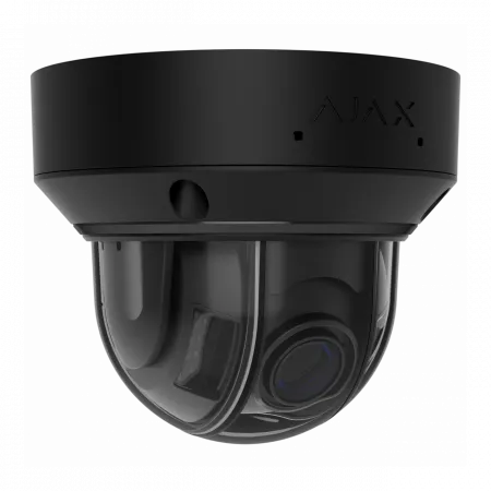 IP-камера дротова Ajax DomeCam HLVF 8 MP Black, 2.8–12 мм, PoE, True WDR, IP65, ІЧ 40 м, LED 25 м, аудіо, кут огляду 32° до 100°,  чорна, 126286.214.BL1