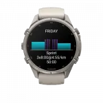 Смарт-годинник Garmin Fenix Pro 43мм, Titanium з Fog Grey/Dark Sandstone сірим/темно сірим силіконовим ремінцем