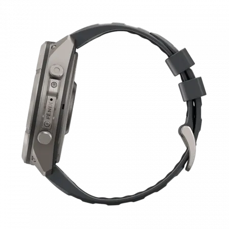 Смарт-годинник Garmin Fenix 9 Pro 51мм, Titanium з Graphite/Black темно-сірим/чорним силіконовим ремінцем
