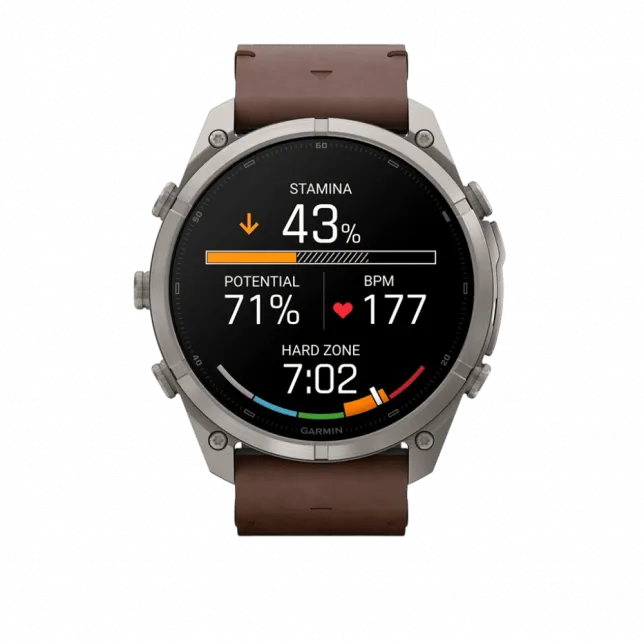 Смарт-годинник Garmin Fenix 9 Pro - inReach, 51мм Titanium з Walnut коричневим шкіряним ремінцем