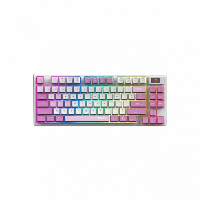 Клавіатура механічна MSI FORGE GK600 TKL W VIOLET UA 83key, mechanical Linear, USB-A, Wireless, Bluetooth, EN/UKR/RU, RGB, фіолетовий