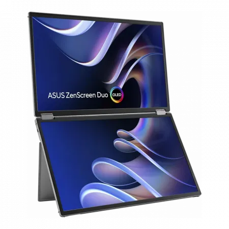 Монітор портативний Asus 2x14" ZenScreen DUO MQ149CD mHDMI, 2xUSB-C, OLED, 1920x1200, 16:10, DCI-P3 100%, HDR400, Cover