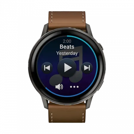 Смарт-годинник Garmin Venu 4 45 мм Slate з Black чорним силіконовим та Brown коричневим шкіряним ремінцями