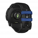 Смарт-годинник Garmin Instinct 3 50 мм, AMOLED Black чорний з Black/Bolt Blue чорним/синім силіконовим ремінцем