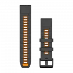 Ремінець QuickFit 22 мм, Graphite/Spark Orange темно-сірий/помаранчевий силіконовий