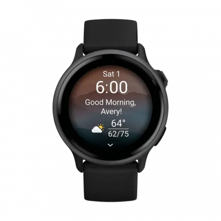 Смарт-годинник Garmin Vivoactive 6 Slate з Black чорним силіконовим ремінцем