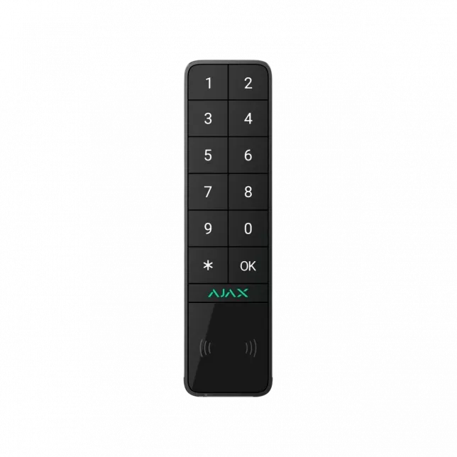 Бездротова зовнішня клавіатура Ajax KeyPad Outdoor Jeweller, чорна