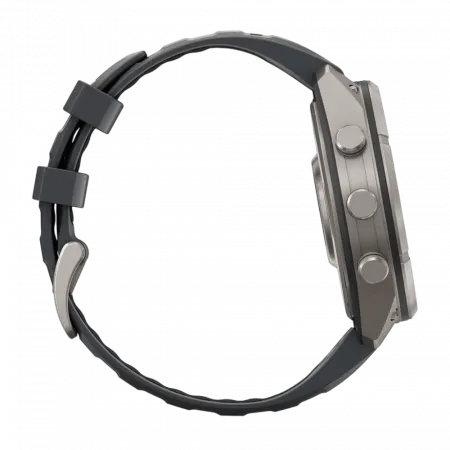 Смарт-годинник Garmin Fenix 9 Pro - inReach, 47мм Titanium з Graphite/Black темно-сірим/чорним силіконовим ремінцем