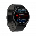 Смарт-годинник Garmin Venu 3 Slate stainless steel bezel з чорним корпусом та шкіряним ремінцем