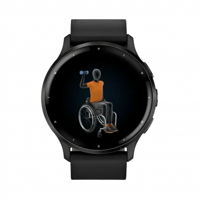 Смарт-годинник Garmin Venu 3 Slate stainless steel bezel з чорним корпусом та шкіряним ремінцем