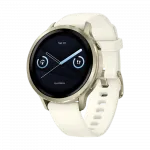 Смарт-годинник Garmin Venu 4 41 мм Lunar Gold з Bone світло-бежевим силіконовим ремінцем