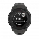 Смарт-годинник Garmin Instinct E 40 мм Black чорний з Charcoal коричневим силіконовим ремінцем