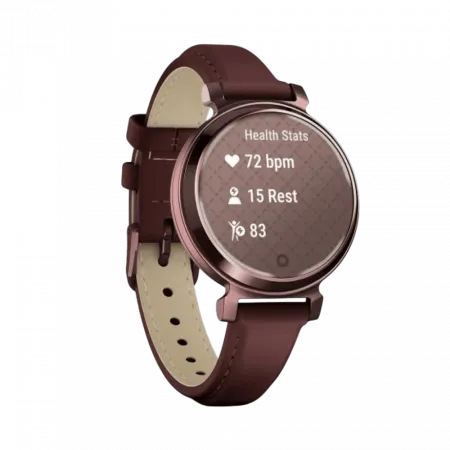 Смарт-годинник Garmin Lily 2 Classic Dark Bronze з Mulberry бордовим шкіряним ремінцем