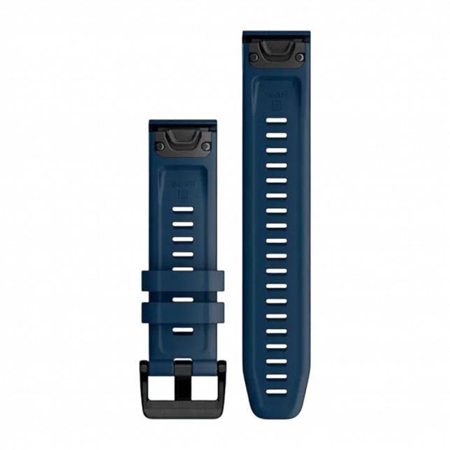 Ремінець QuickFit 22 мм, Captain Blue темно-синій, Black Stainless Steel застібка, силіконовий