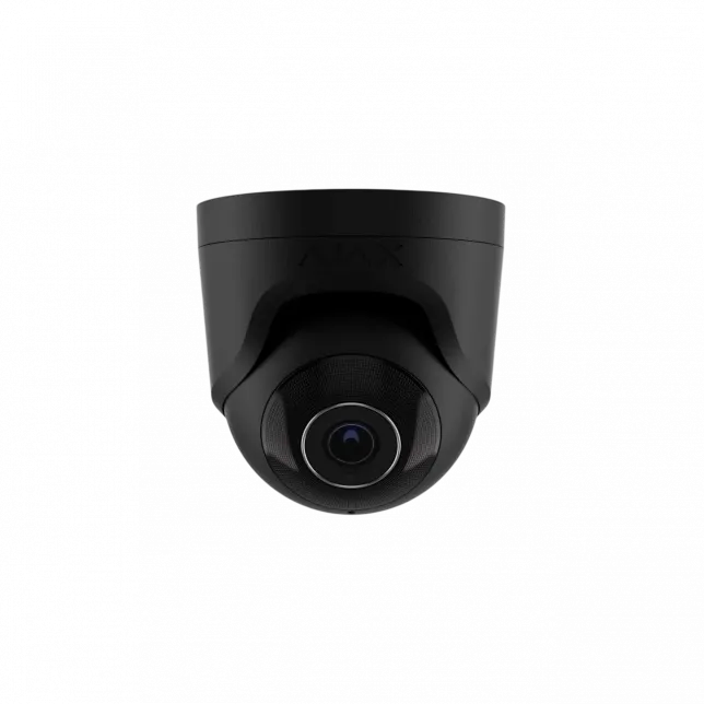 IP-Камера дротова Ajax TurretCam, 5мп, 4мм, Poe, True WDR, IP 65, ІЧ 35м, аудіо, кут огляду 75°до 85°, купольна, чорна