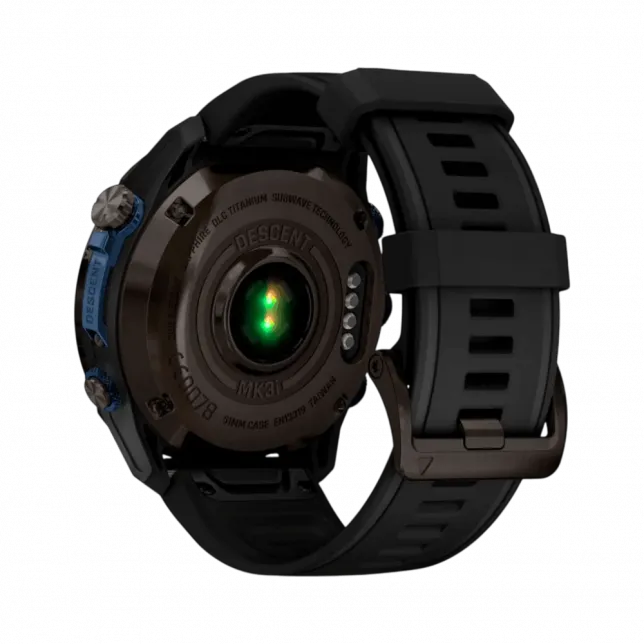 Смарт-годинник Garmin Descent Mk3i 51 мм Carbon Grey DLC Titanium з чорним силіконовим ремінцем