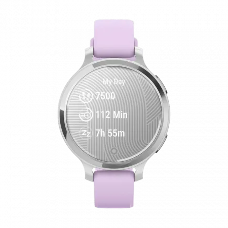 Смарт-годинник Garmin Lily 2 Active Silver з Purple Jasmine бузковим силіконовим ремінцем