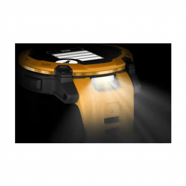 Смарт-годинник Garmin Instinct 3 50 мм, Solar Sunburst помаранчевий з Sunburst/Grey помаранчевим/сірим силіконовим ремінцем