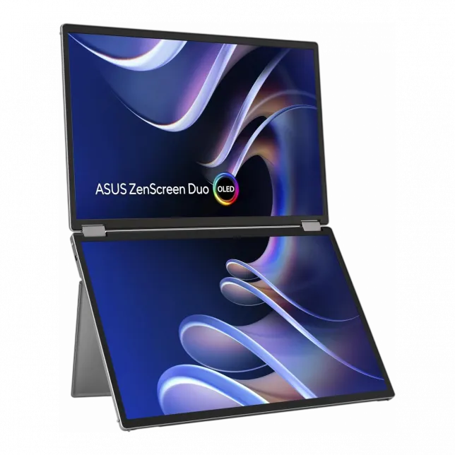 Монітор портативний Asus 2x14" ZenScreen DUO MQ149CD mHDMI, 2xUSB-C, OLED, 1920x1200, 16:10, DCI-P3 100%, HDR400, Cover