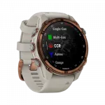 Смарт-годинник Garmin Descent Mk3i 43 мм Bronze PVD Titanium з French Grey сірим силіконовим ремінцем