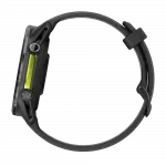 Смарт-годинник Garmin Forerunner 970 Carbon Grey DLC Titanium з Black корпусом та Black/Translucent Whitestone чорним силіконовим ремінцем