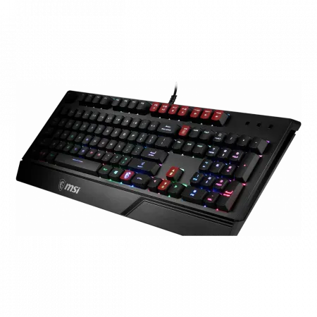 Клавіатура мембранна MSI Vigor GK20 UA 104key, USB-A, EN/UKR/RU, ColorLED, чорний