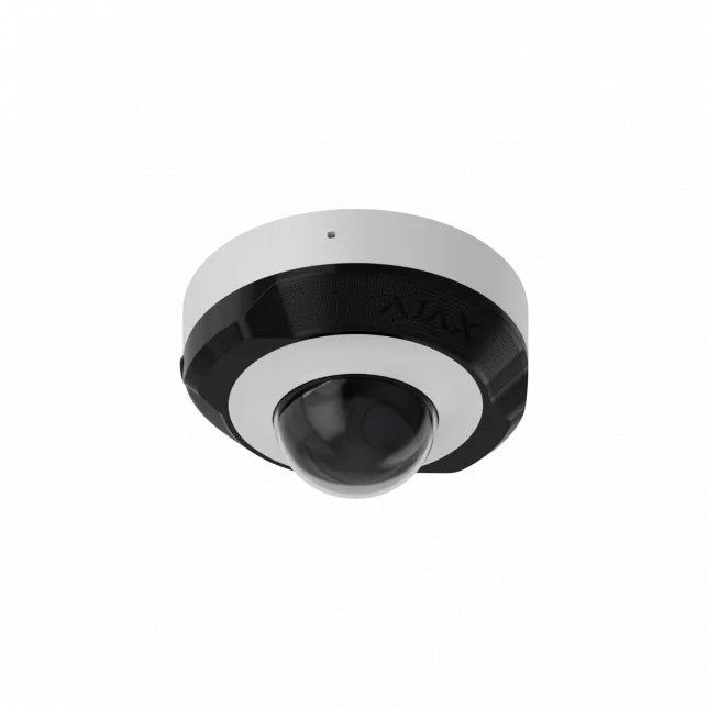 IP-Камера дротова Ajax DomeCam Mini, 5мп, 4мм, Poe, True WDR, IP 65, ІЧ 30м, аудіо, кут огляду 75°до 85°, міні купольна, біла