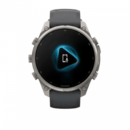 Смарт-годинник Garmin Fenix 9 Pro - inReach, 47мм Titanium з Graphite/Black темно-сірим/чорним силіконовим ремінцем