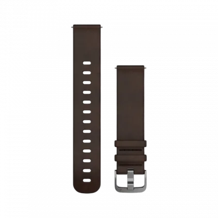 Ремінець Quick Release 20 мм, Dark Brown коричневий, Silver застібка, шкіра
