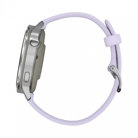 Смарт-годинник Garmin Venu 4 41 мм Silver з Periwinkle бузковим силіконовим ремінцем