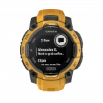 Смарт-годинник Garmin Instinct 3 45 мм, Solar Sunburst помаранчевий з Sunburst/Grey помаранчевим/сірим силіконовим ремінцем