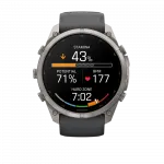 Смарт-годинник Garmin Fenix 9 Pro - inReach, 51мм Titanium з Graphite/Black темно-сірим/чорним силіконовим ремінцем