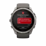 Смарт-годинник Garmin Fenix 9 Pro - inReach, Solar, 51мм Titanium з Pebble Grey темно-сірим силіконовим ремінцем