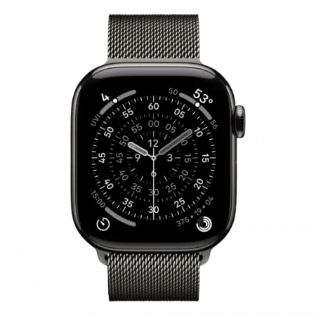 Apple Watch Series 11 GPS, 46mm Slate Titanium Case with Slate Milanese Loop (M/L)