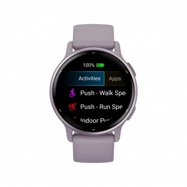 Смарт-годинник Garmin Vivoactive 5 Metallic Orchid Aluminum Bezel з бузковим корпусом Orchid та силіконовим ремінцем