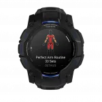 Смарт-годинник Garmin Instinct 3 50 мм, AMOLED Black чорний з Black/Bolt Blue чорним/синім силіконовим ремінцем
