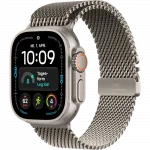 Apple Watch Ultra 4 GPS + LTE 49mm Natural Titanium Case with Natural Titanium Milanese Loop - Large (MJAA4)
