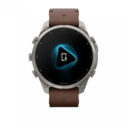 Смарт-годинник Garmin Fenix 9 Pro - inReach, 47мм Titanium з Walnut коричневим шкіряним ремінцем