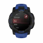 Смарт-годинник Garmin Instinct 3 45 мм, AMOLED Black чорний з Bolt Blue/Black синім/чорним силіконовим ремінцем