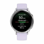 Смарт-годинник Garmin Venu 4 41 мм Silver з Periwinkle бузковим силіконовим ремінцем